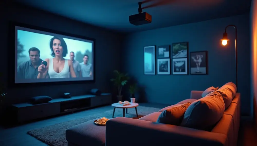 der-komfort-eines-laser-projektors-mit-fernbedienung-im-heimkino